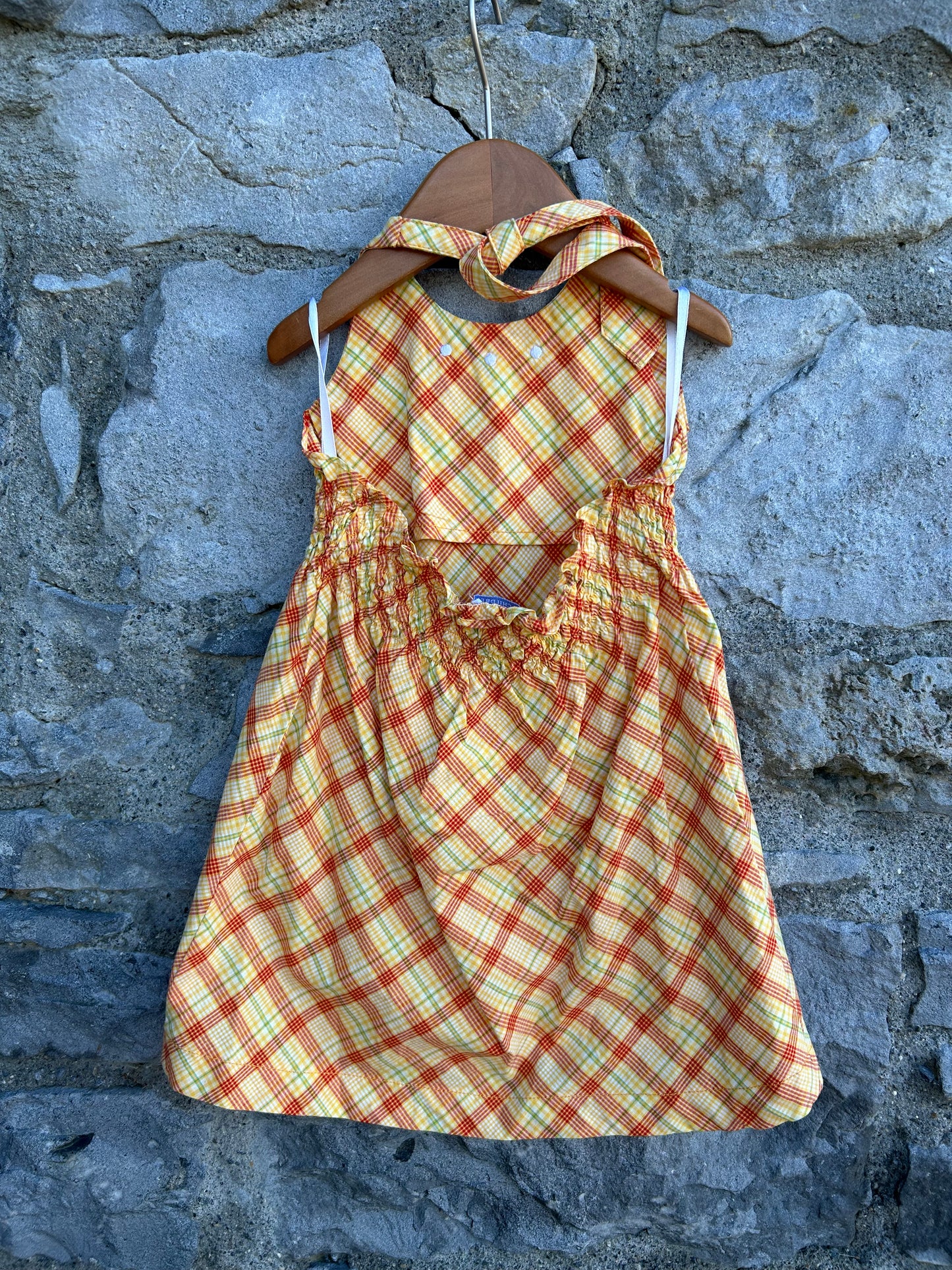 Y2K yellow check dress 3y (98cm)