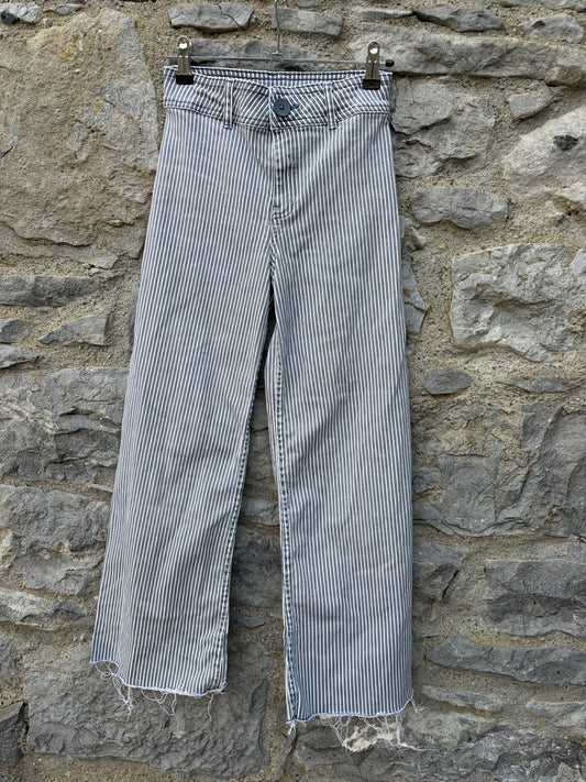 Wide leg stripy jeans  10y (140cm)