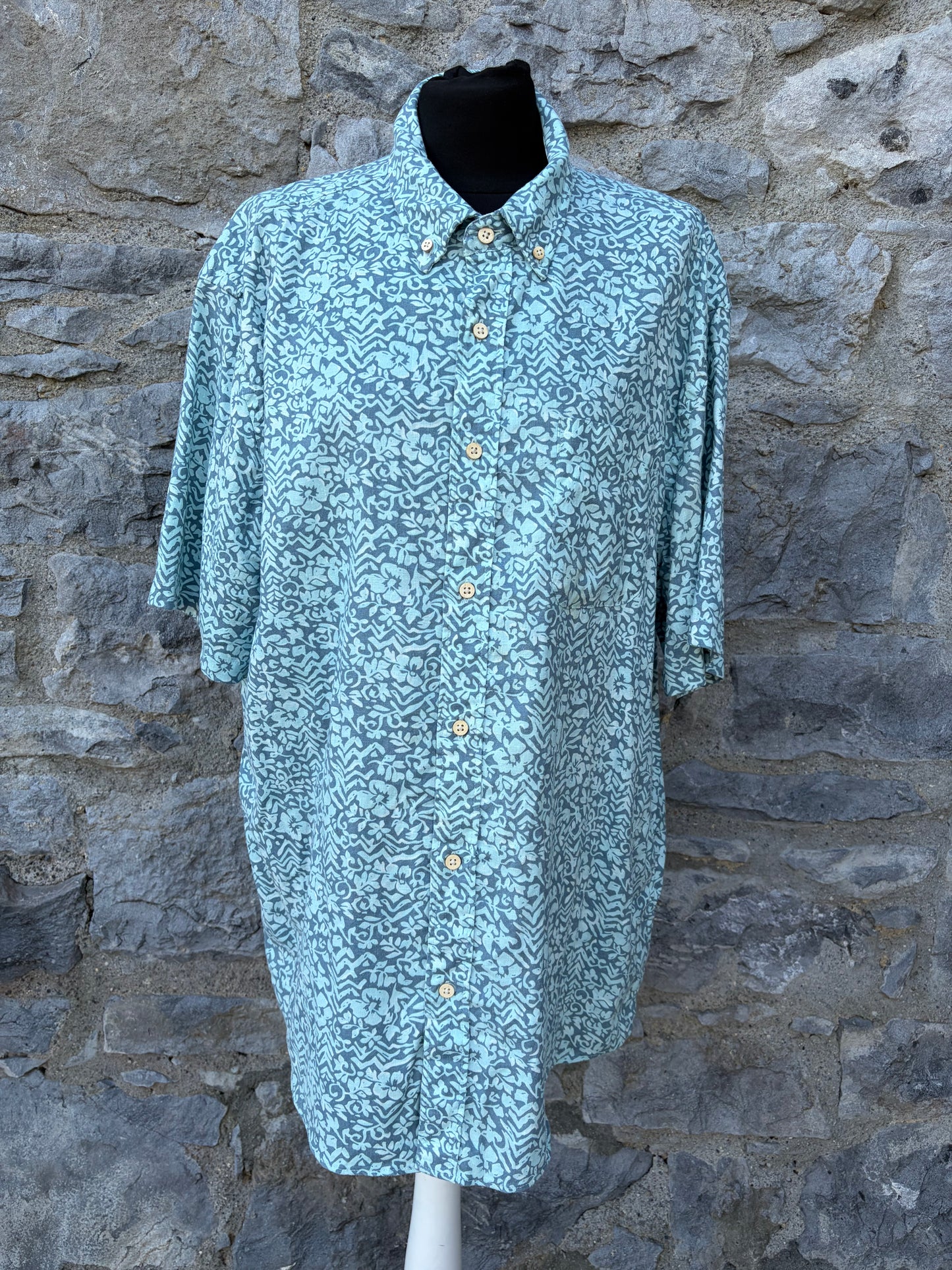 90s Teal Waters Hilo shirt XL
