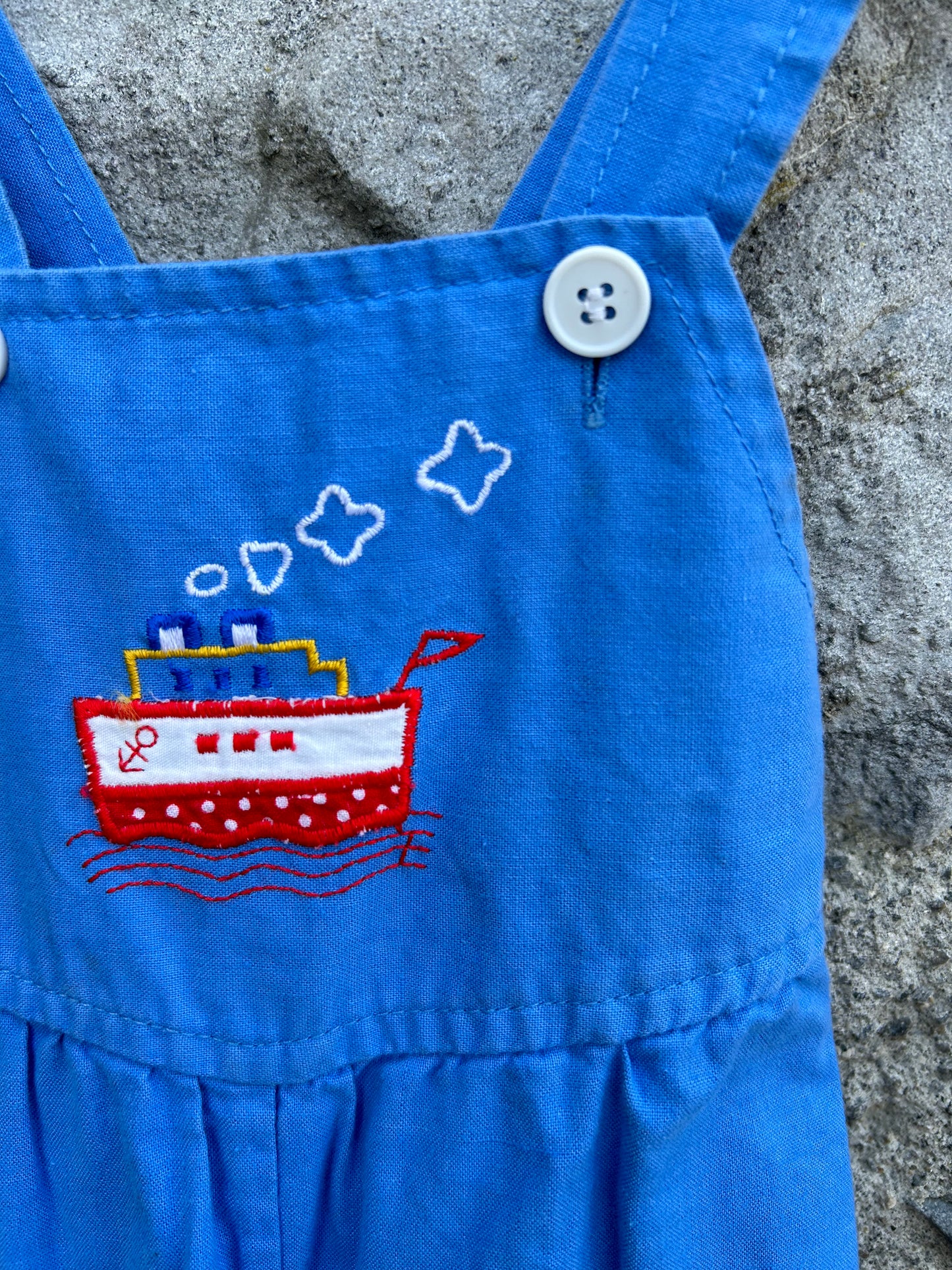 90s blue boat dungarees  9-12m (74-80cm)