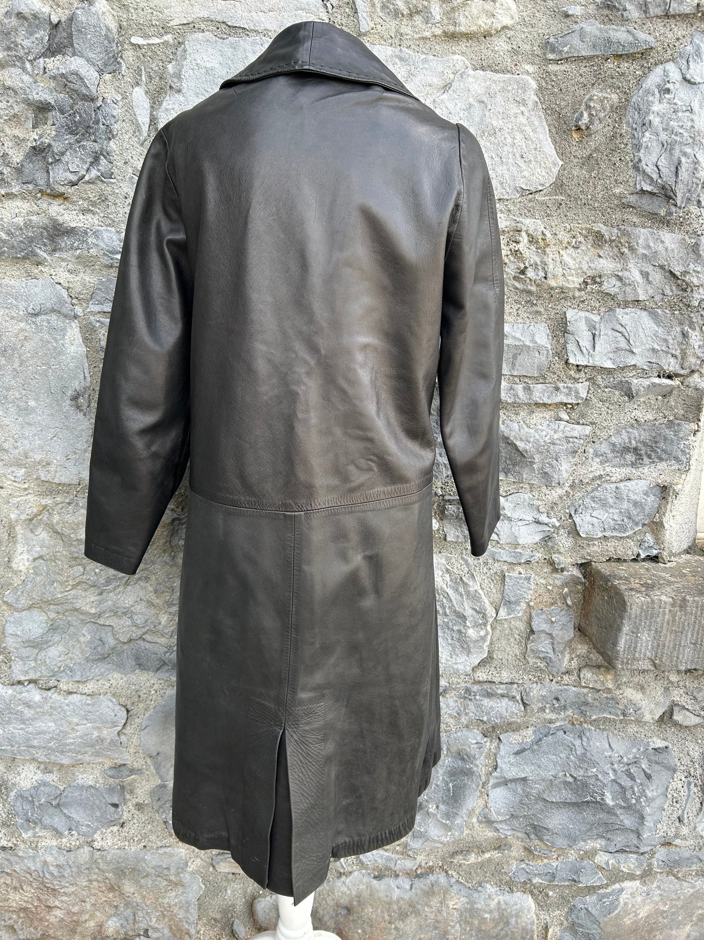 90s black leather coat uk 8