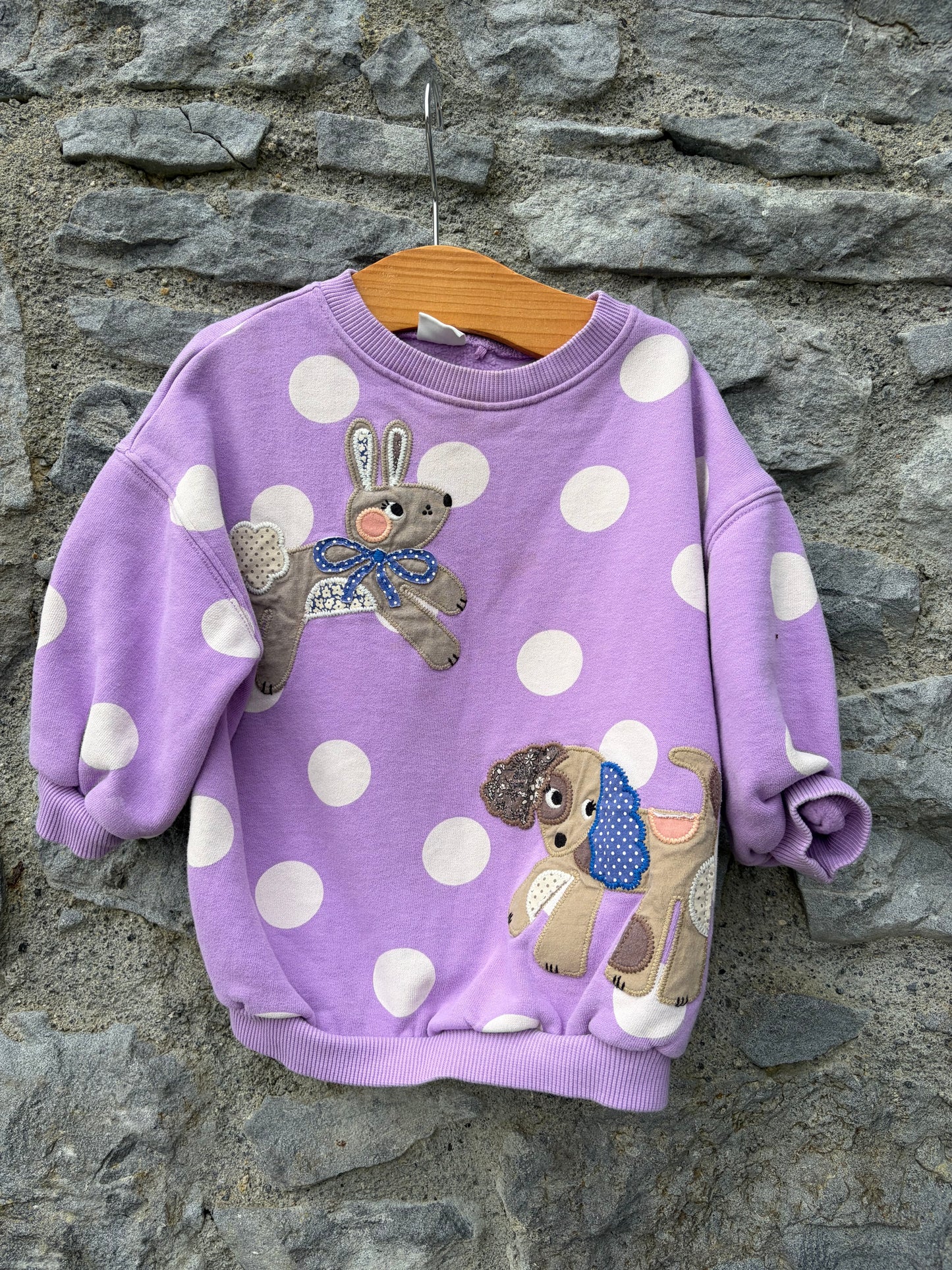 Animals mega dots purple sweatshirt  18-24m (86-92cm)