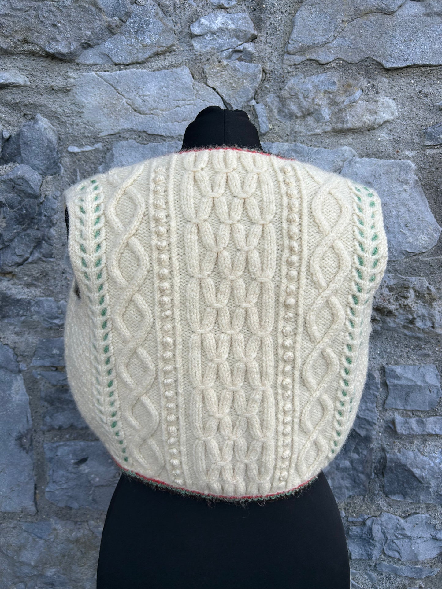 Aran style cream gilet uk 6-8