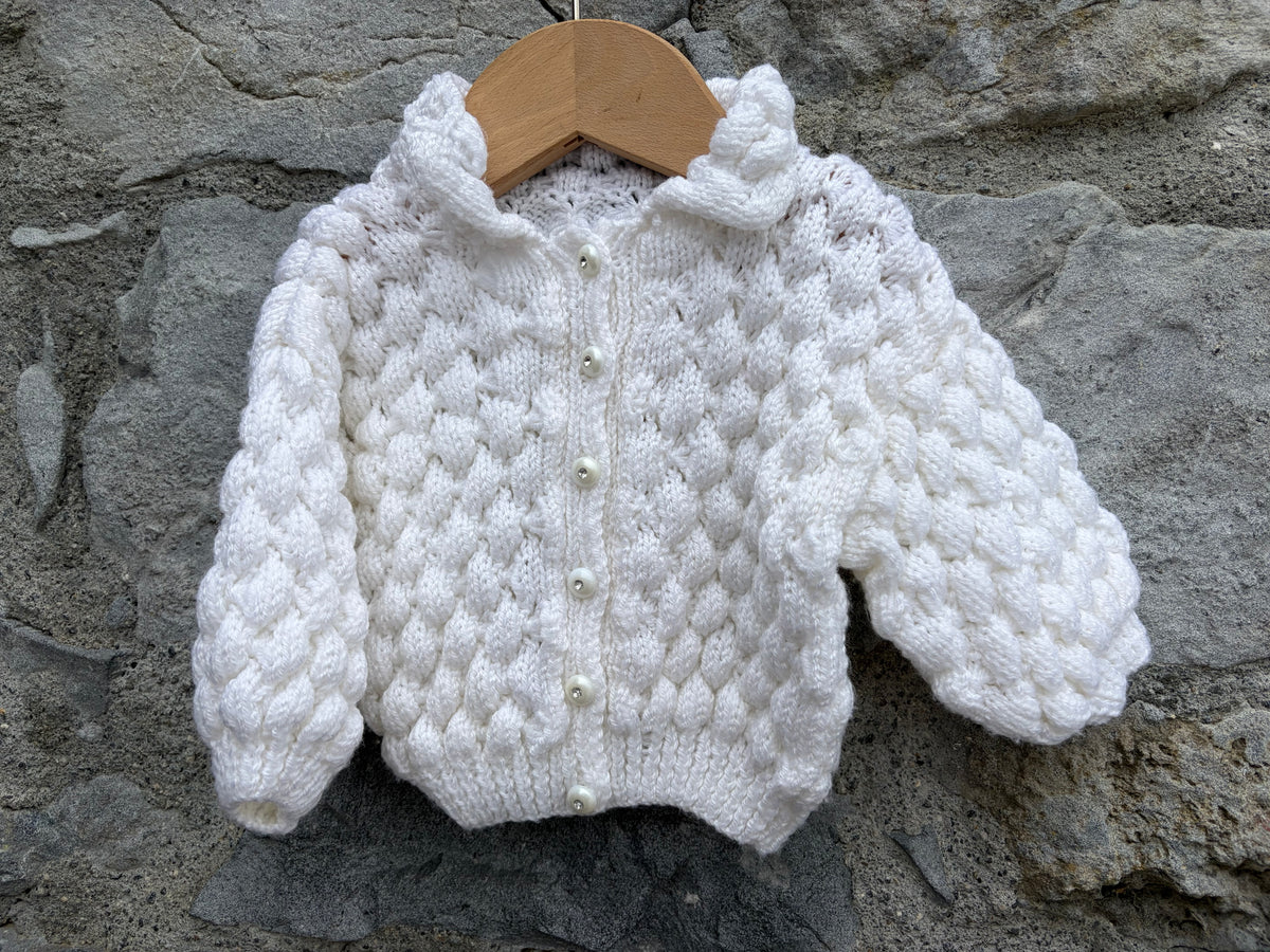 White bubble knit cardigan  0-3m (56-62cm)