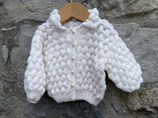 White bubble knit cardigan  0-3m (56-62cm)