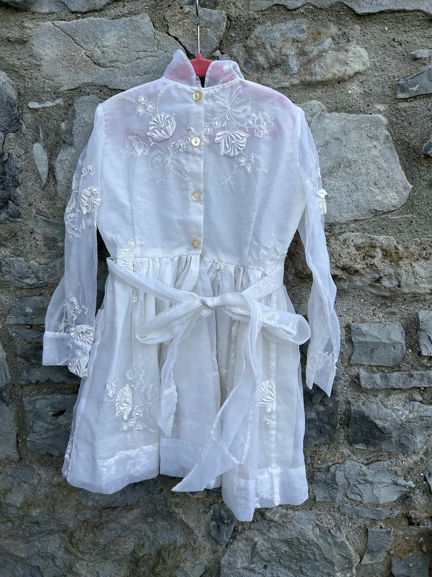 80s white dress 5-6y (110-116cm)