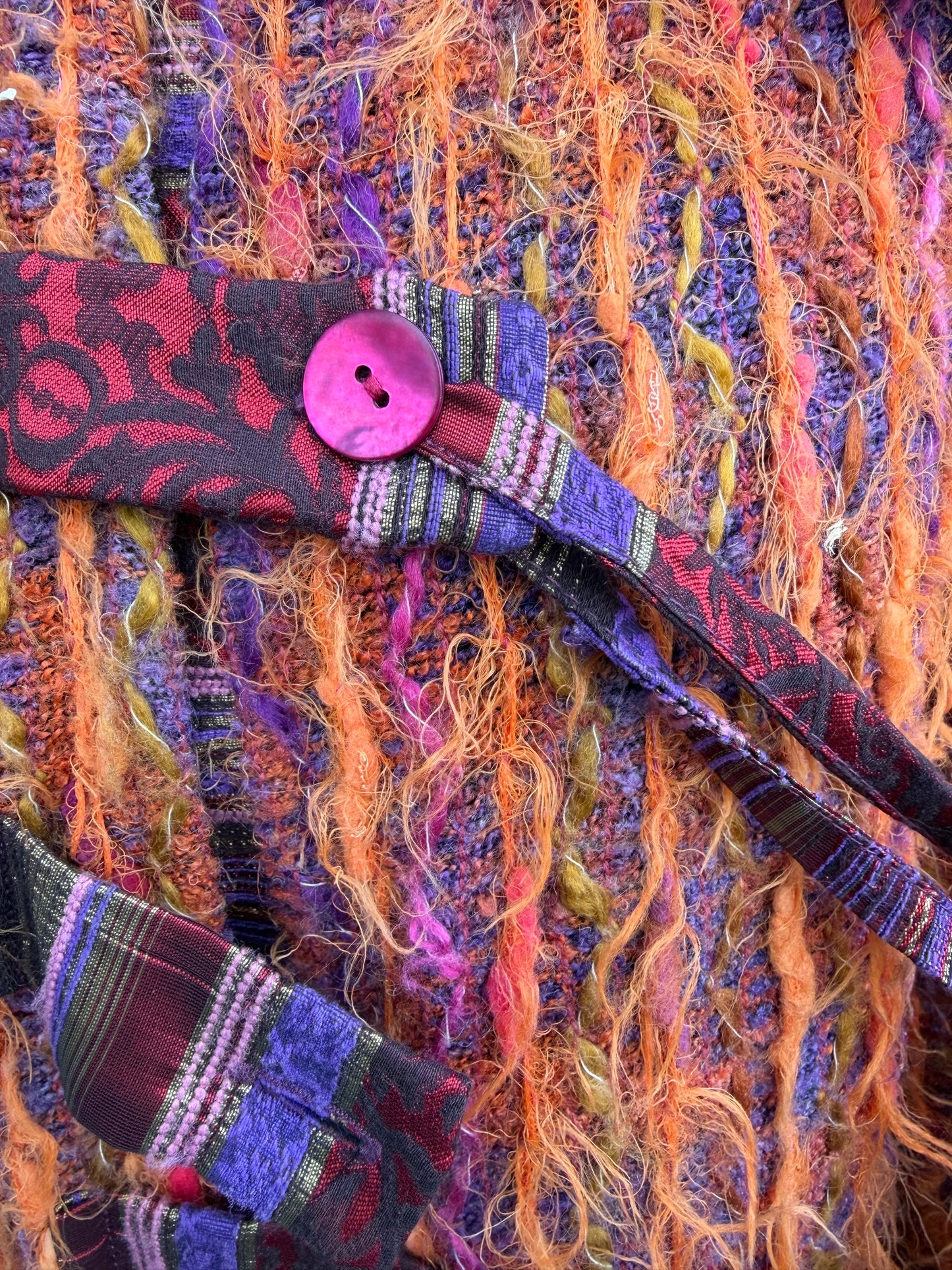 Orange cardigan with mixed embellishments uk 8-10