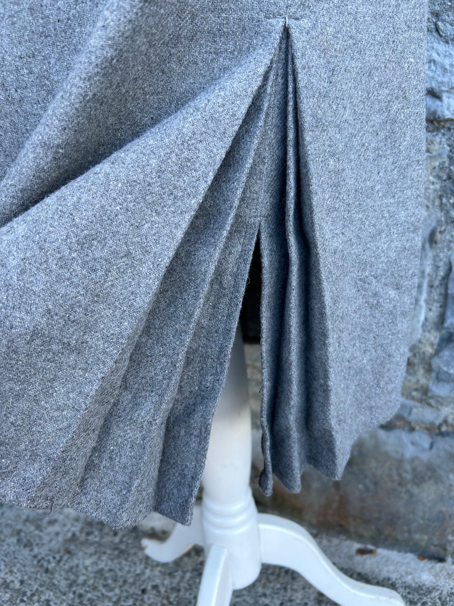 80s grey woolly skirt uk 8