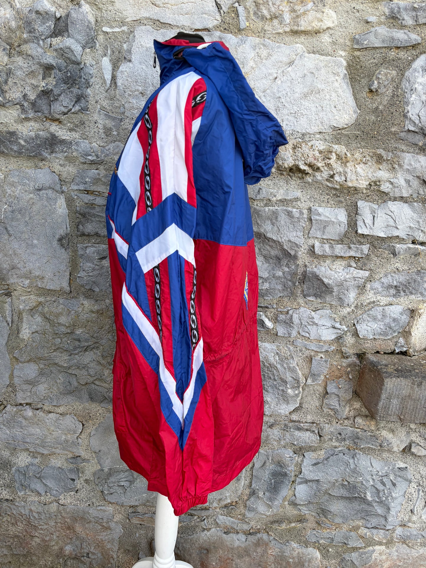 80s Red&blue windbreaker jacket Large