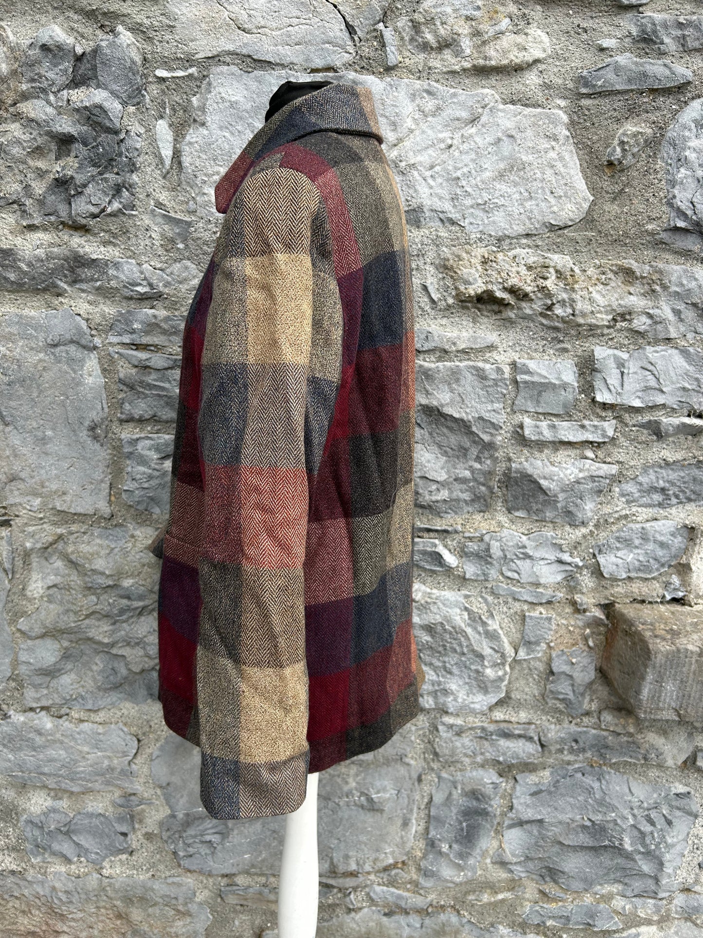90s patchwork wool jacket uk 12