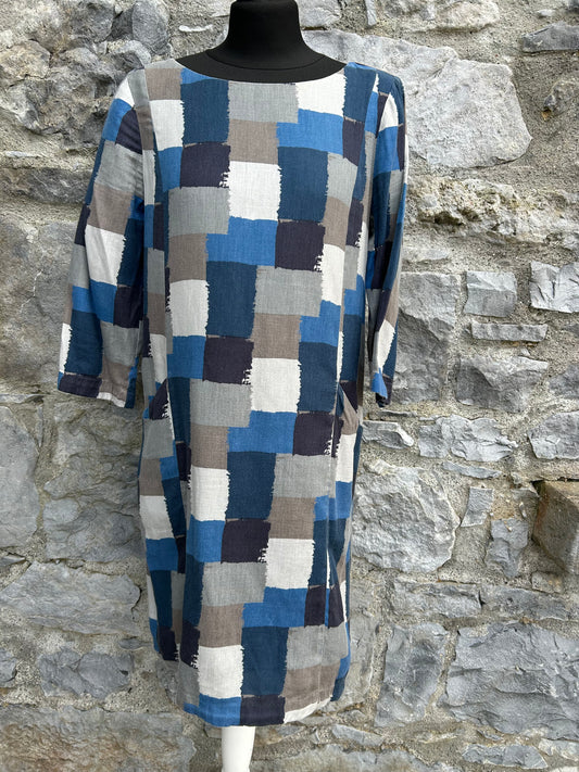 Grey&blue geometric dress uk 10