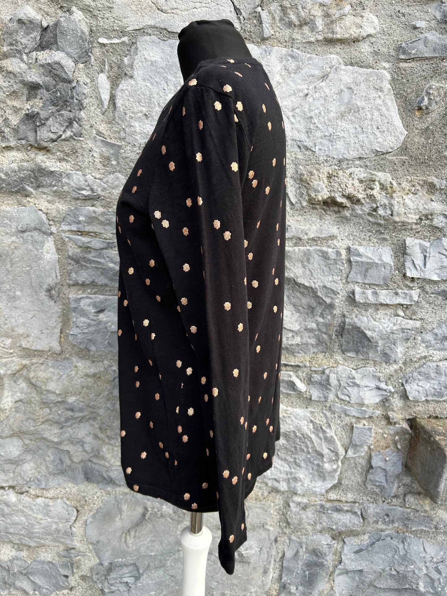 Gold dots black top uk 8