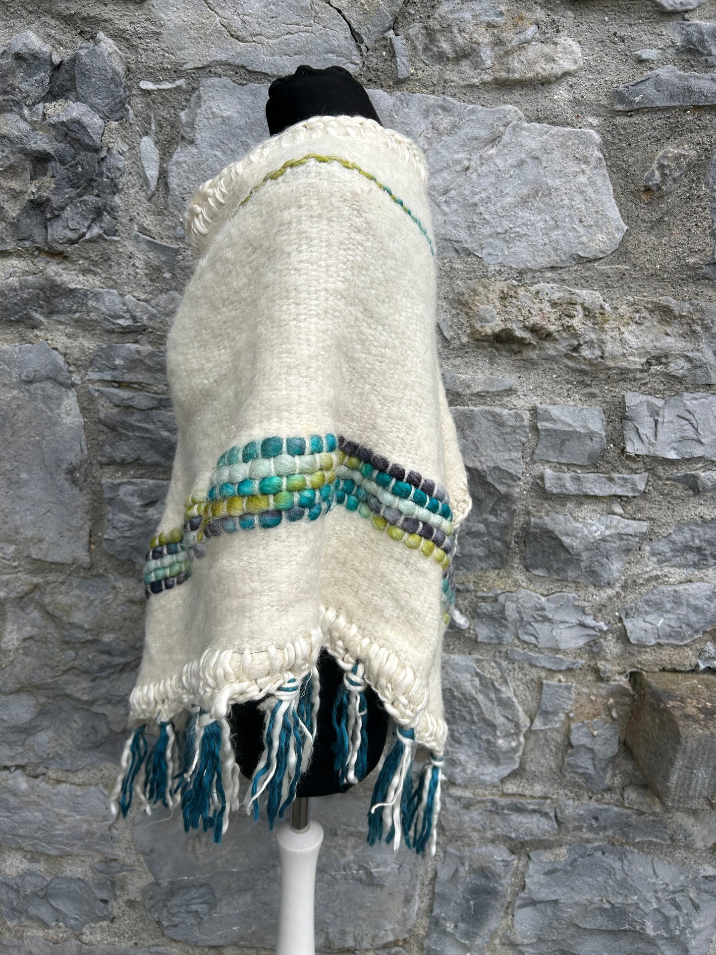 90s cream poncho uk 10-14