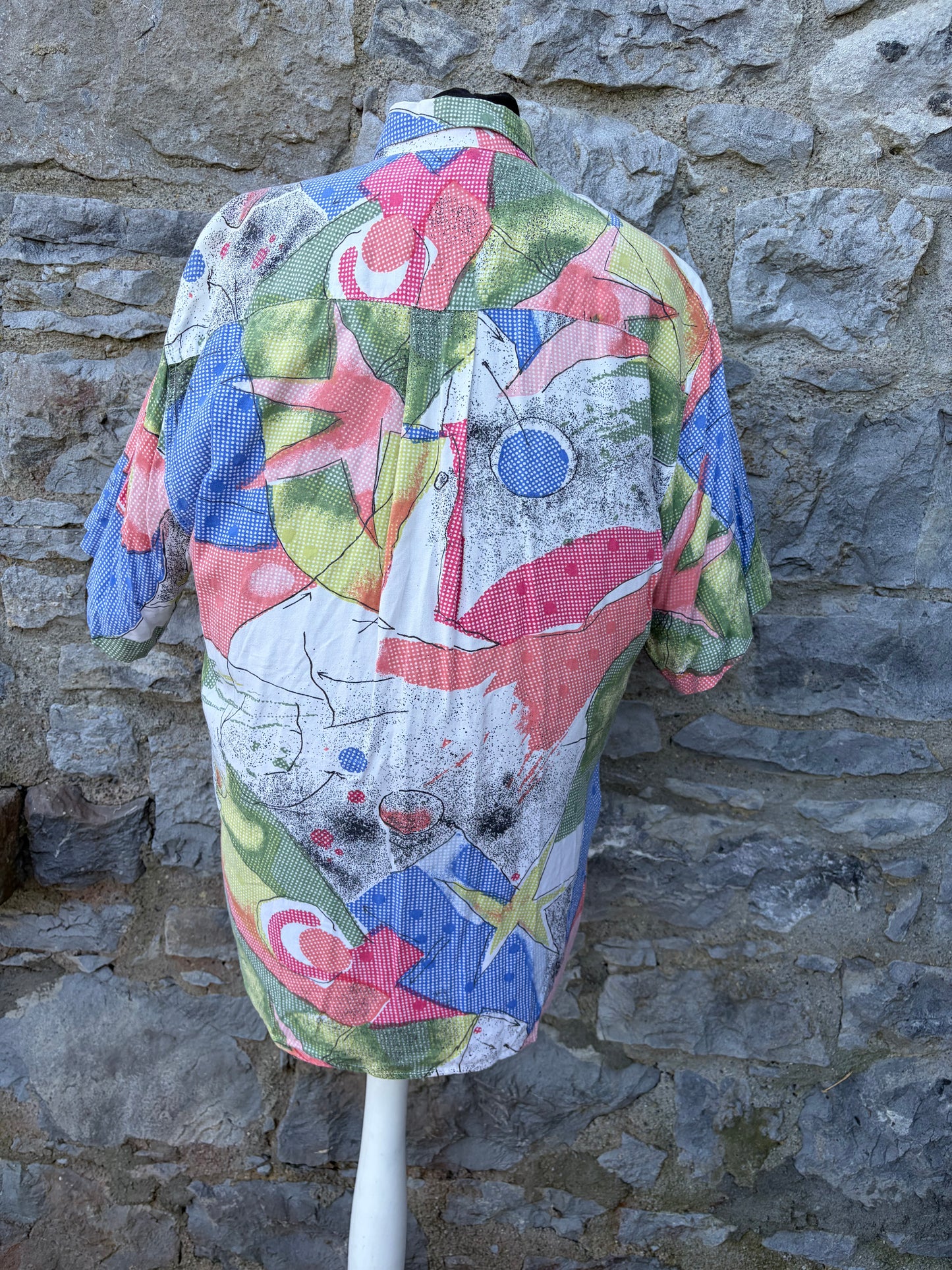 80s abstract colourful shirt Medium