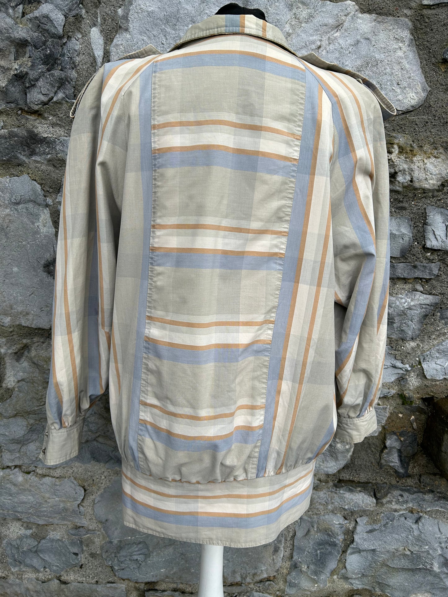 80s beige stripy jacket uk 10-12