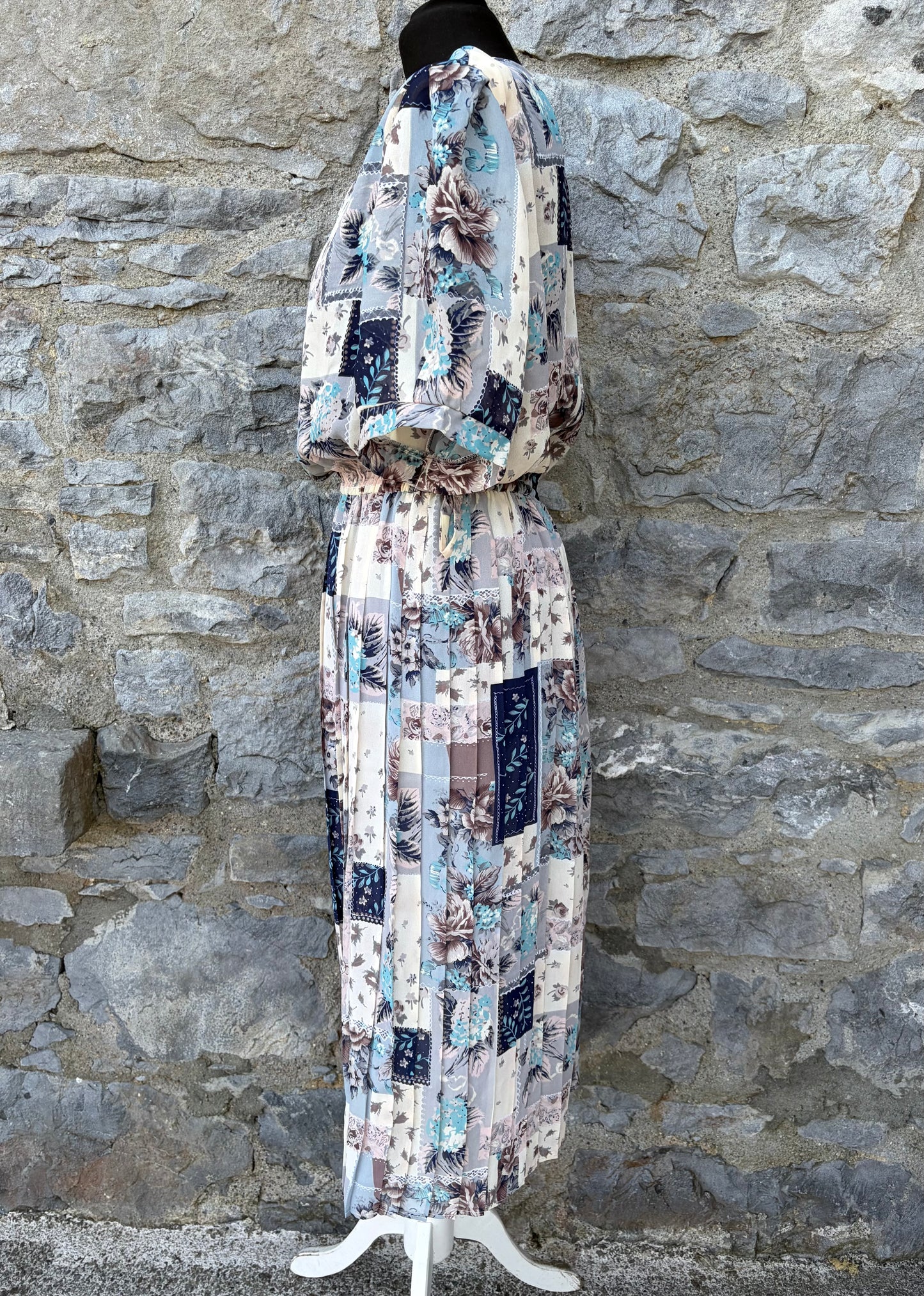 80s floral patchwork dress uk 14