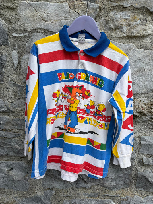80s Tom&Jerry stripy top 6-7y (116-122cm)