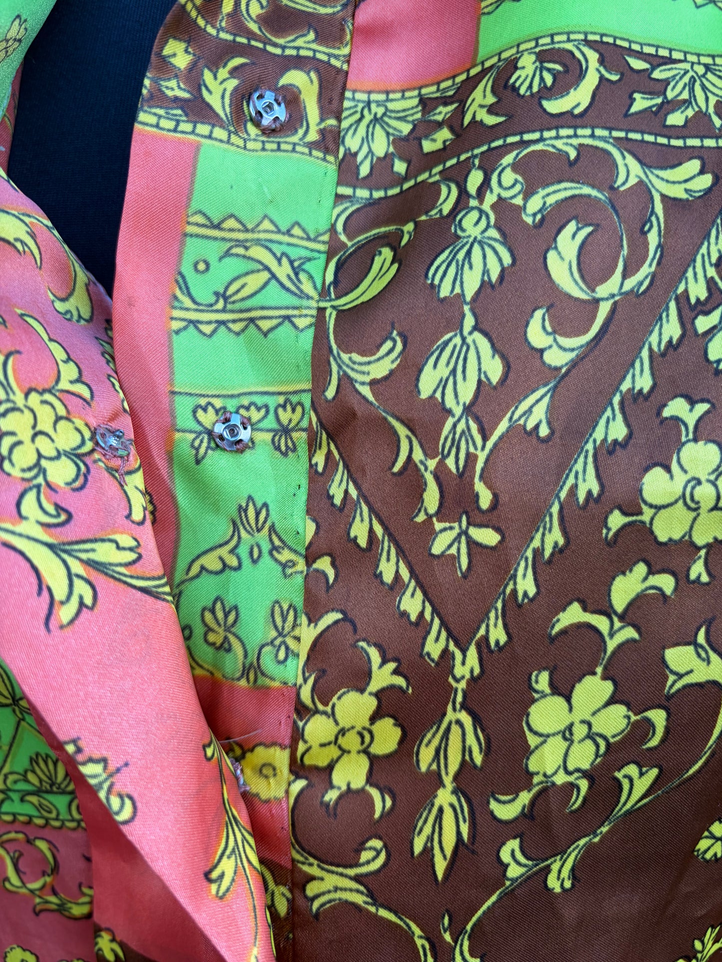 90s pink&lime patchwork dress uk 8-10