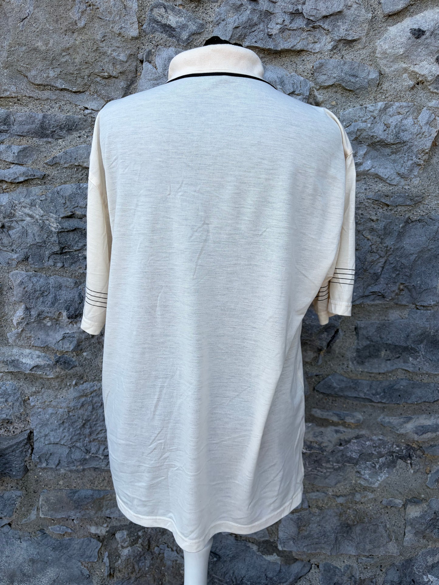90s beige polo top Medium