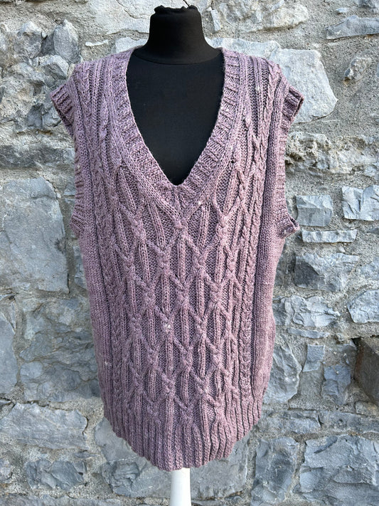 Lilac knitted gilet XL