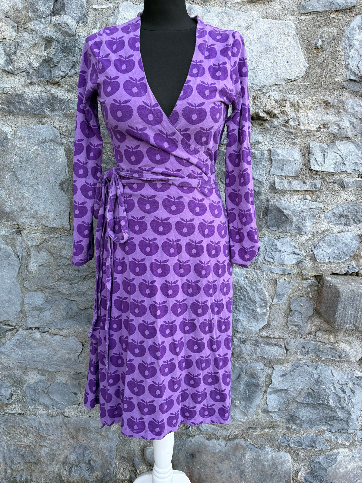 Purple apples wrap dress uk 10-12