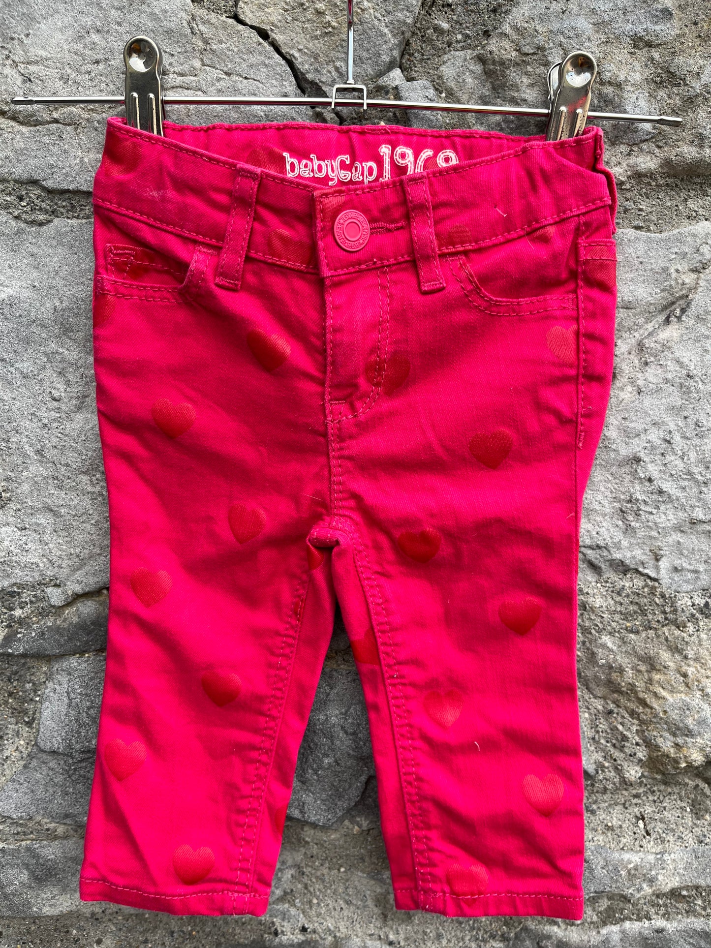 Pink hearts jeggings   6-9m (68-74cm)