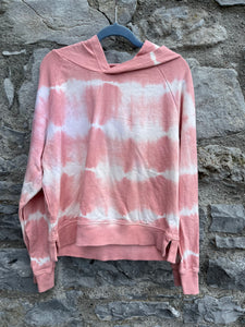 Pink tie-dye cropped hoodie  10-11y (140-146cm)