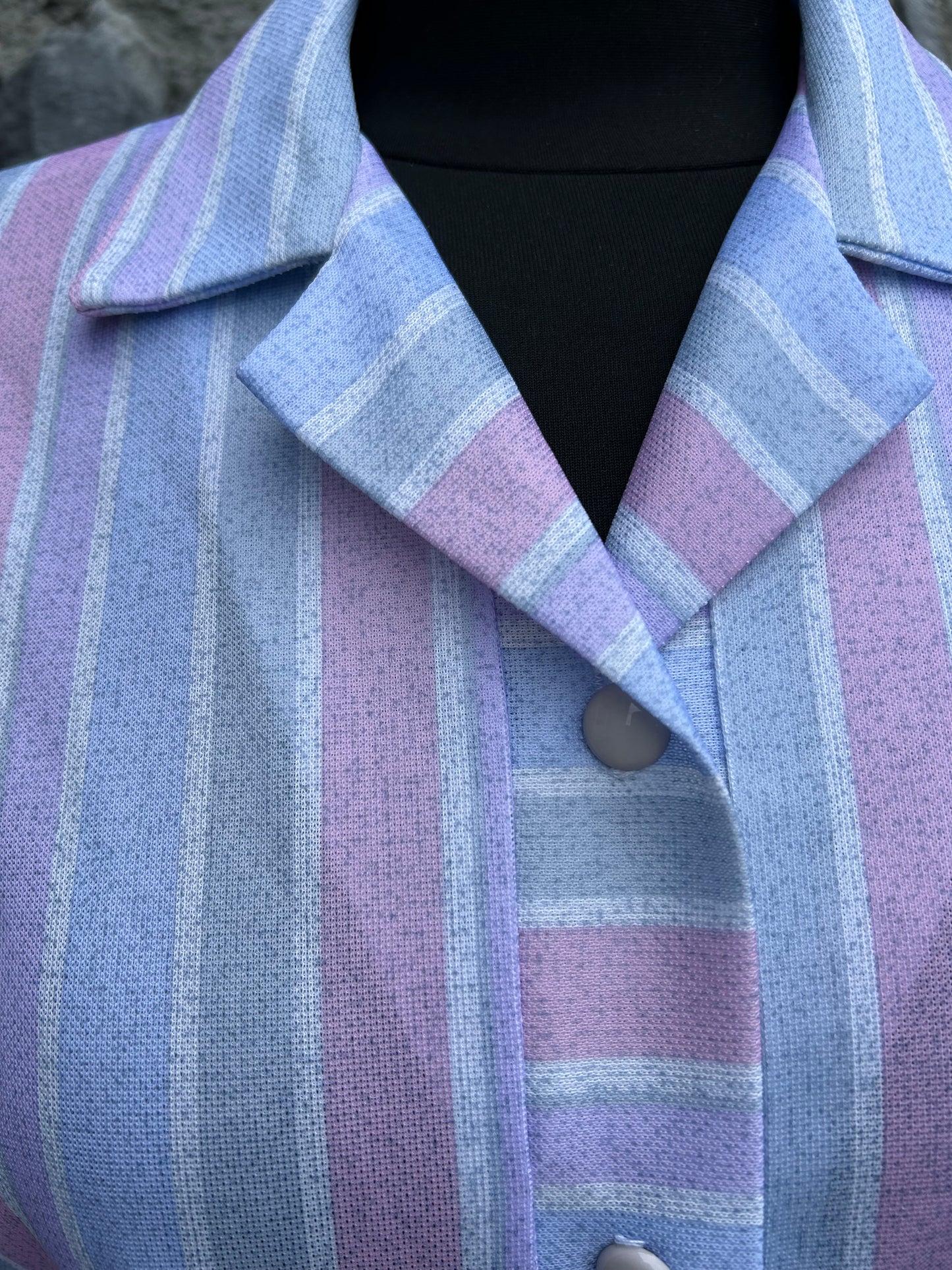 80s pink&lilac stripy dress uk 10-12