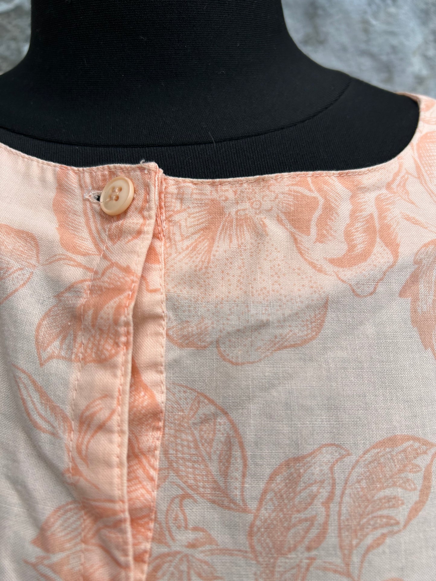 90s peach floral top uk 10