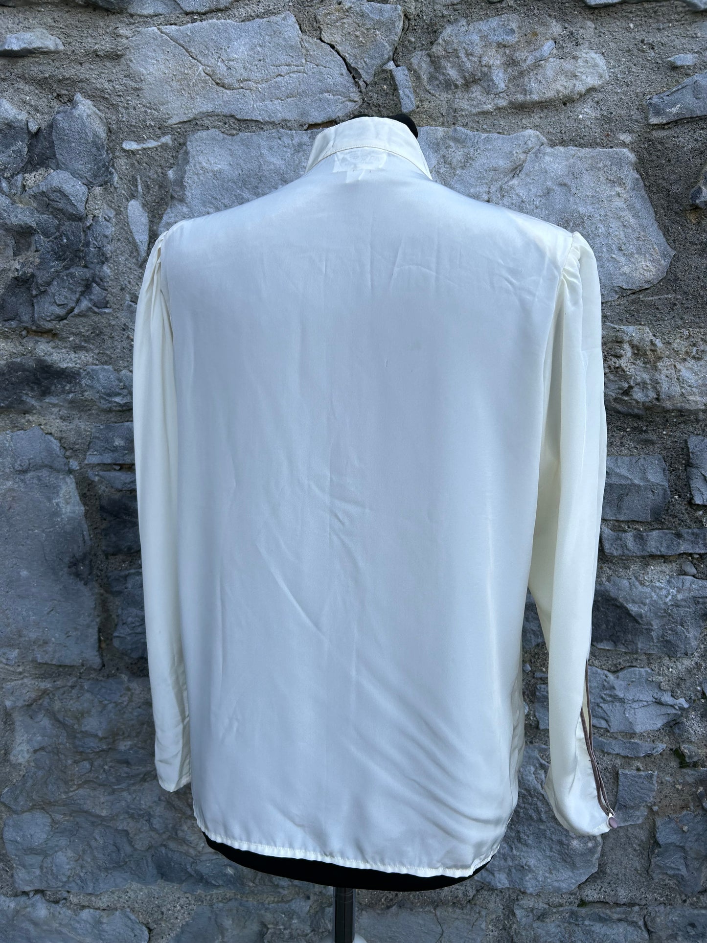 80s sheer cream blouse uk 10-12