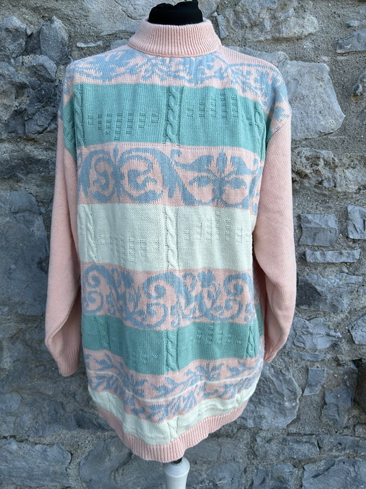 80s pink panel jumper uk 12-14