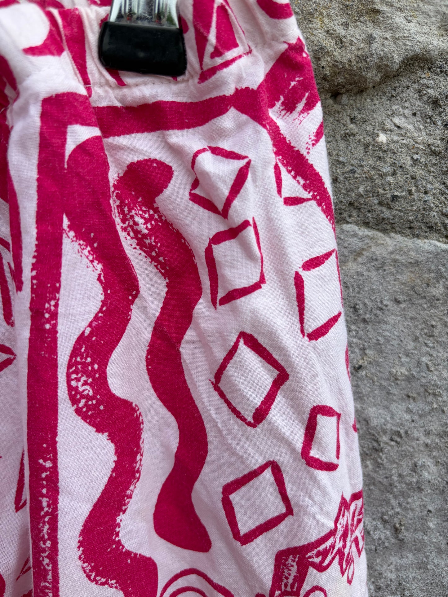 80s pink abstract shorts uk 10-12