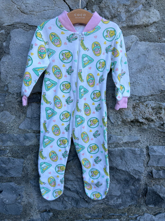 80s ballet bears onesie   0-3m (56-62cm)