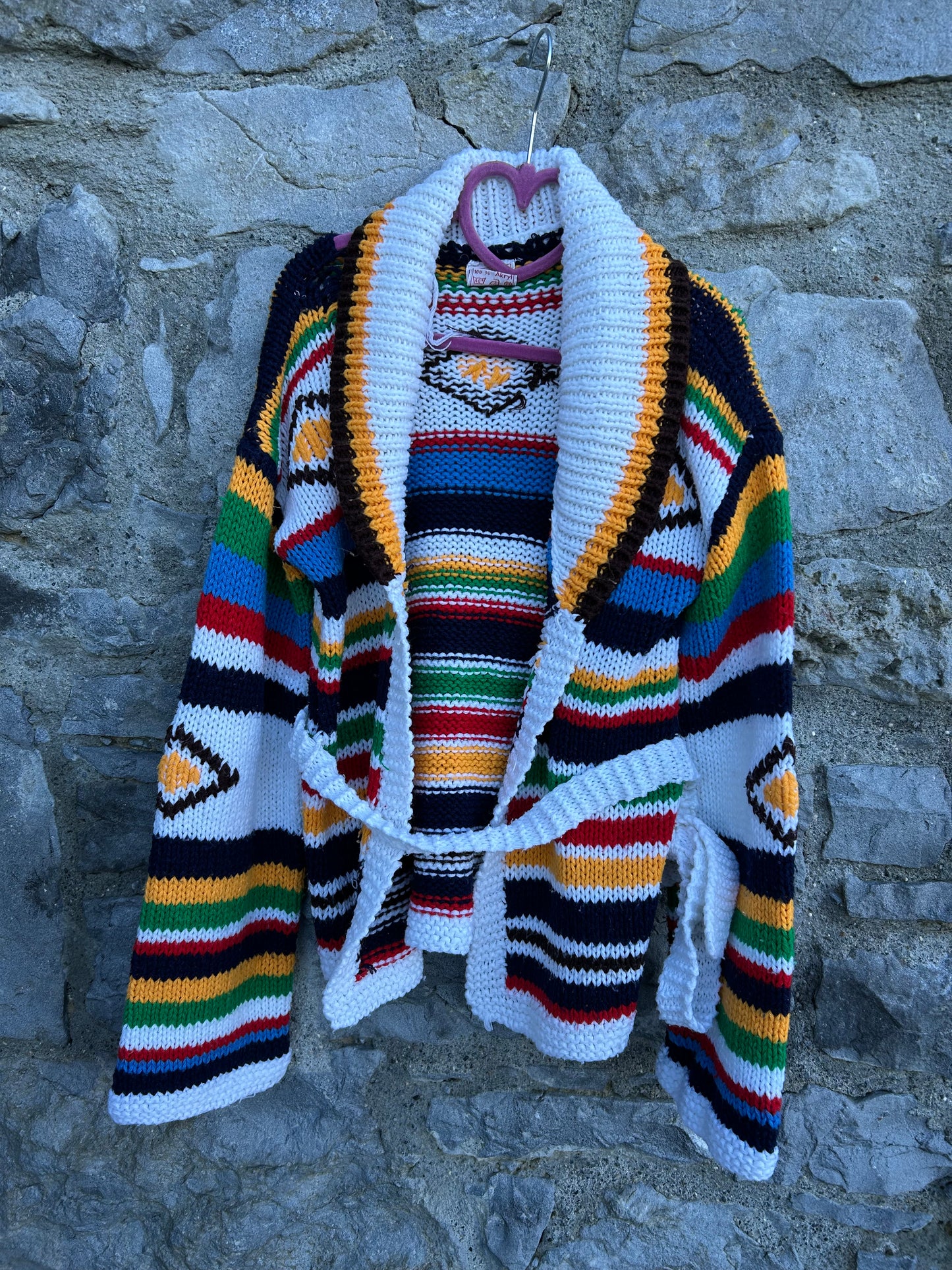 80s Colourful stripy wrap cardigan   11-12y (146-152cm)