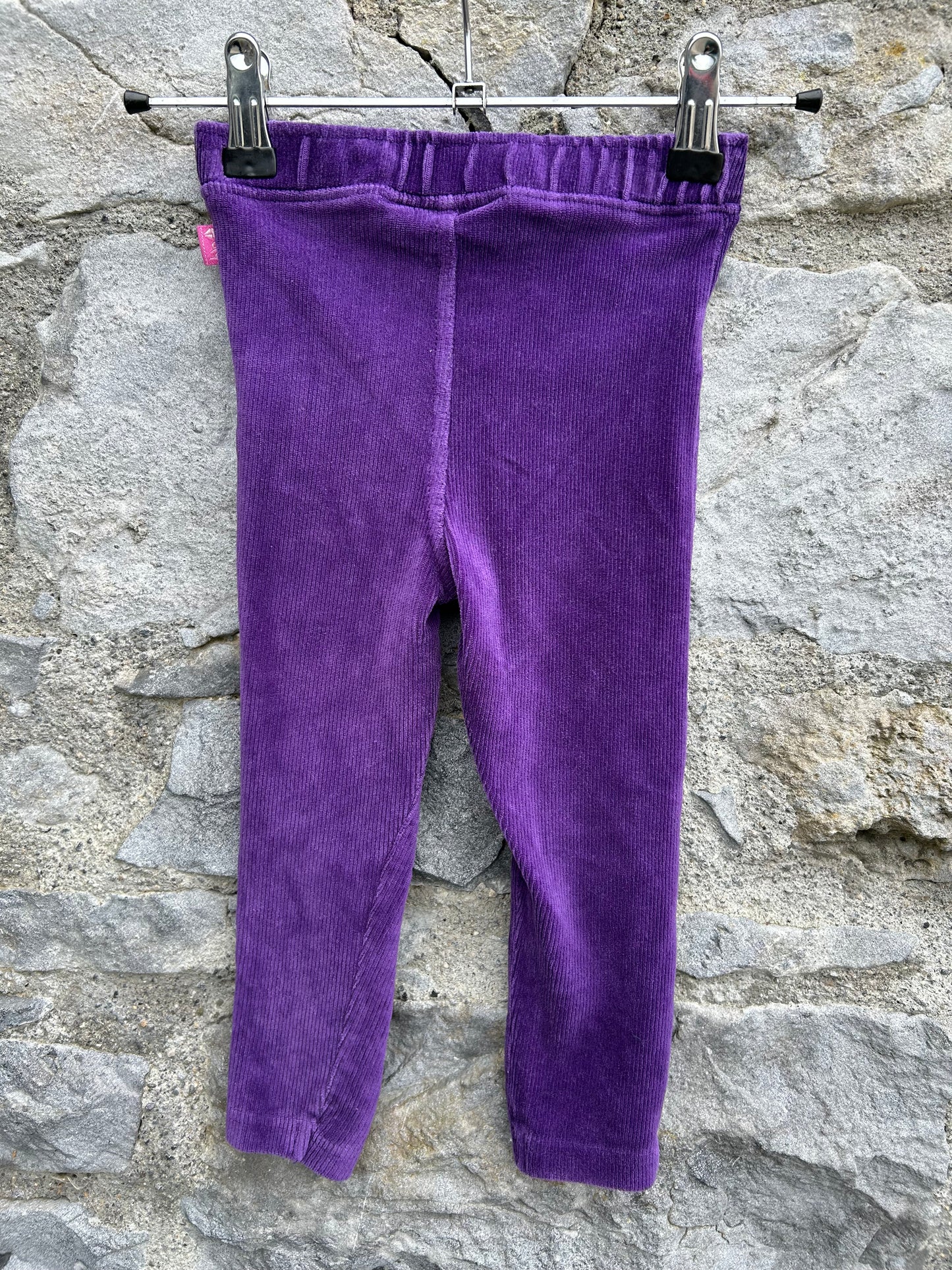 Purple ribbed leggings 2-3y (92-98cm)