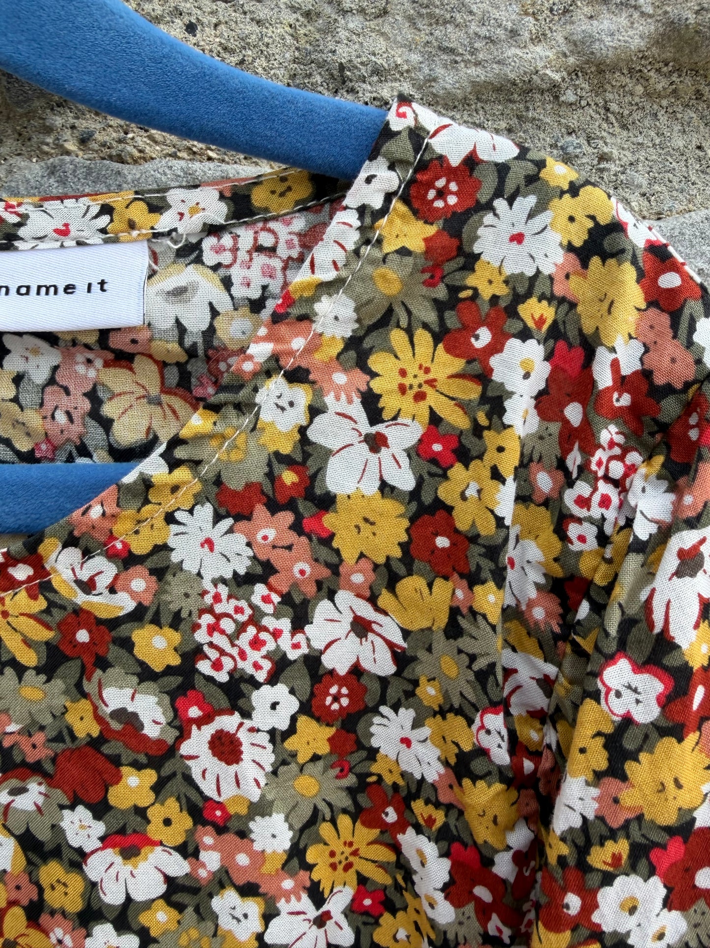 Brown&mustard flower tunic 8-9y (128-134cm)