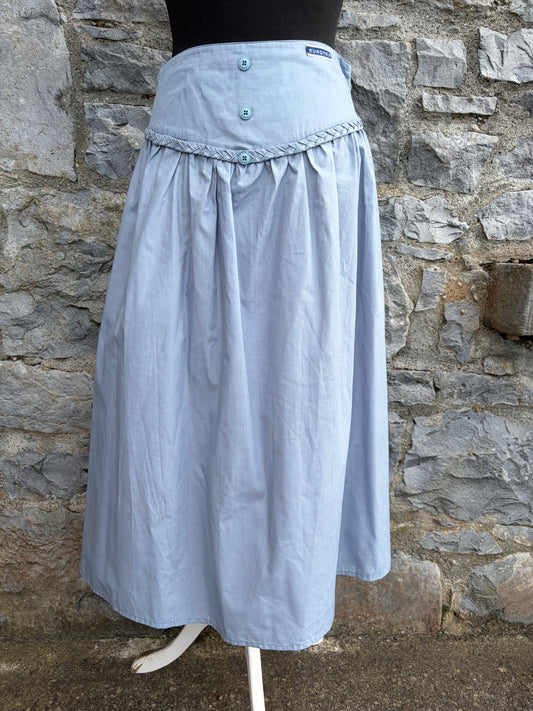 80s light blue midi skirt uk 8-10