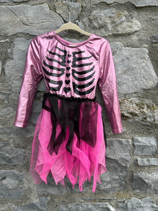 Pink skeleton dress   3-4y (98-104cm)