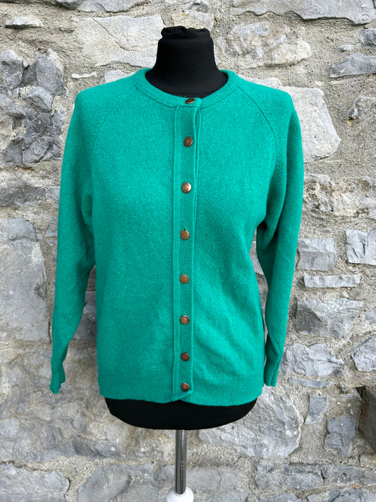 80s green woollen cardigan uk 10-12