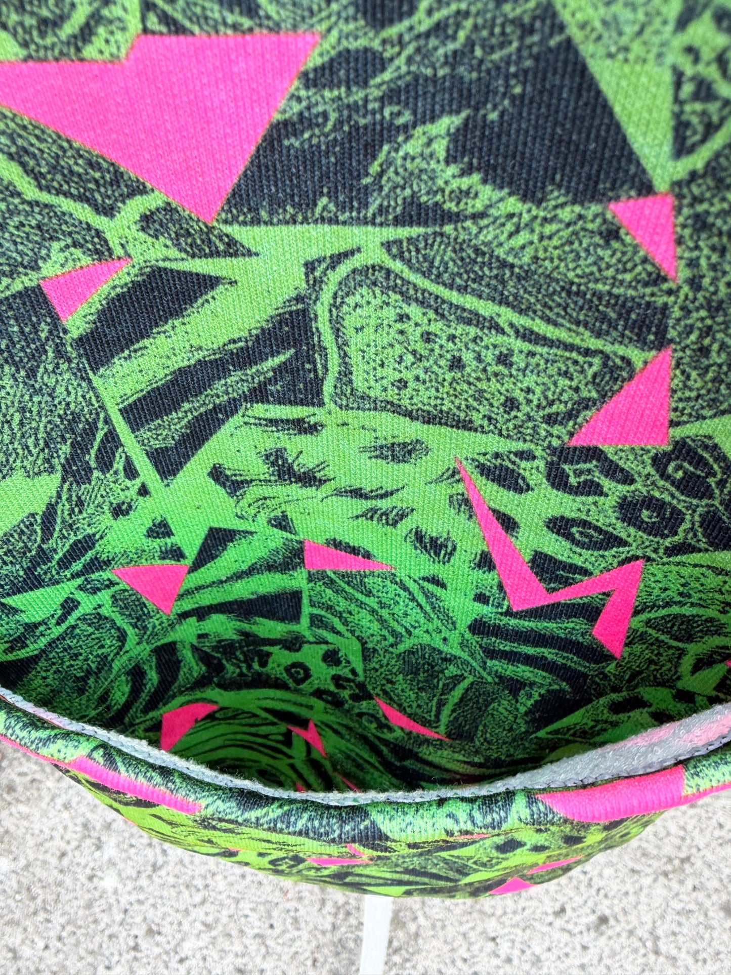 Green&pink abstract geometric half-zip sweatshirt uk 14