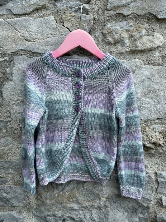 Purple&grey Cardigan  4-5y (104-110cm)