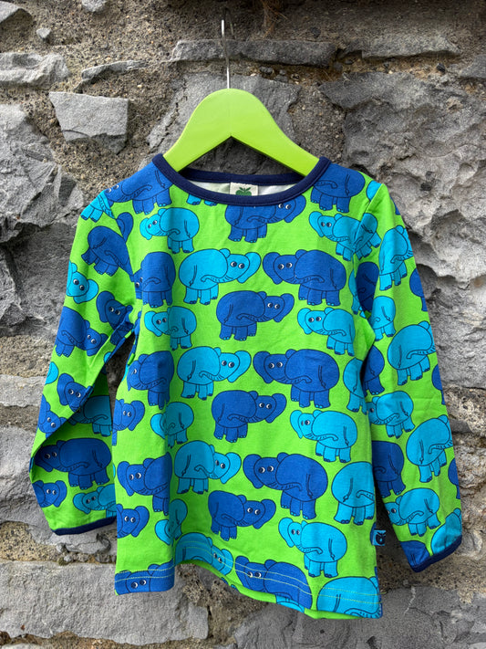 Blue elephants green top  3-4y (98-104cm)