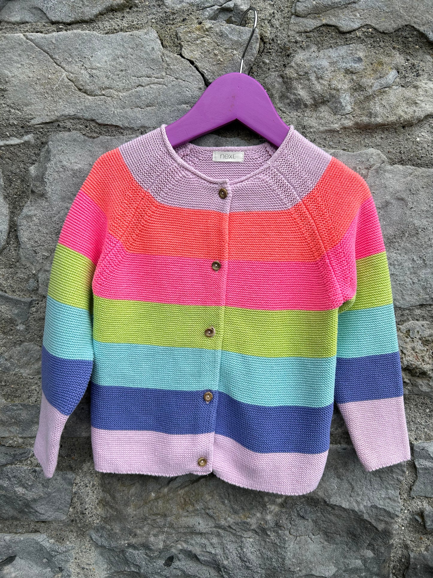 Rainbow stripy cardigan   2-3y (92-98cm)