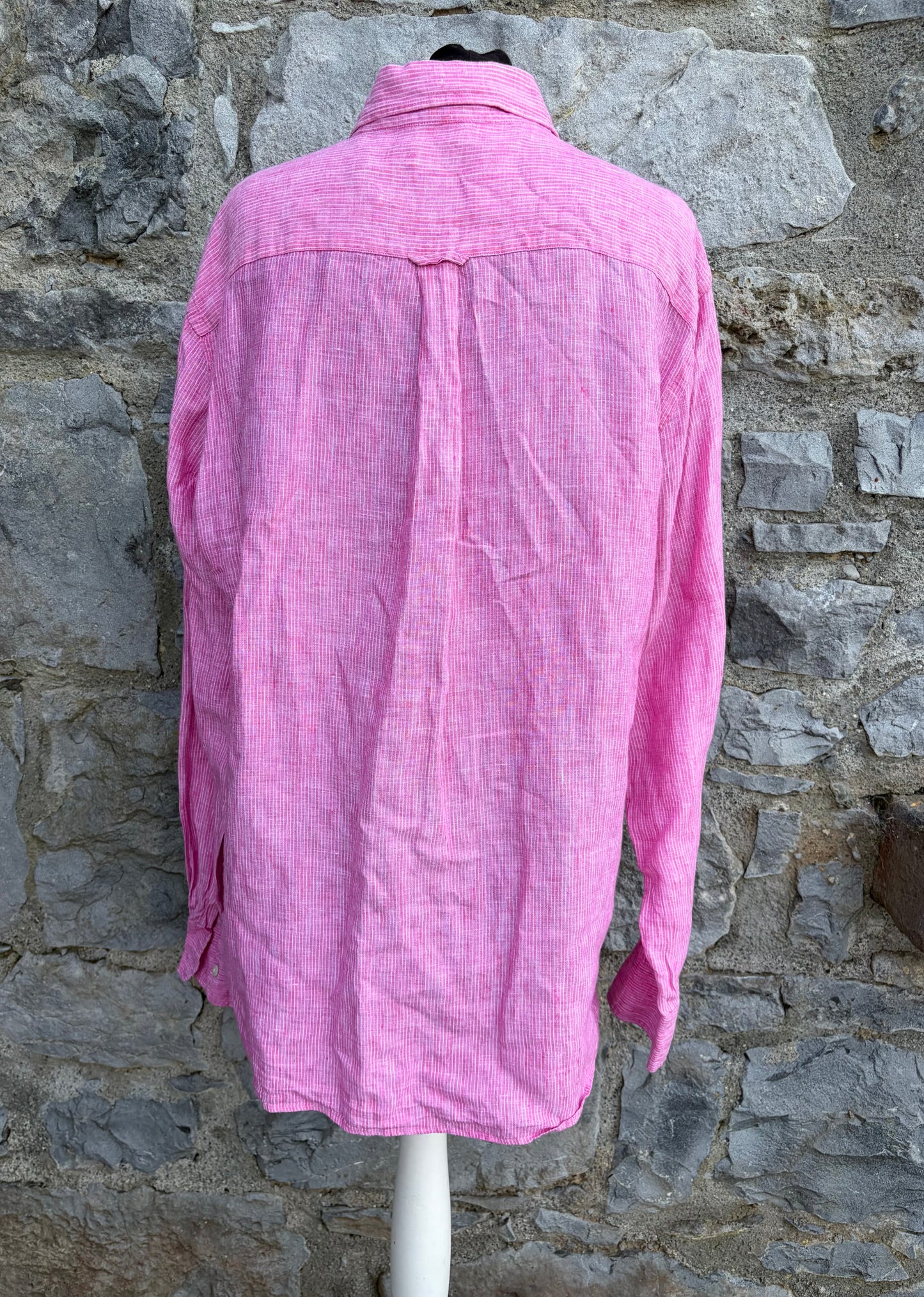 Pink stripy linen shirt  Large