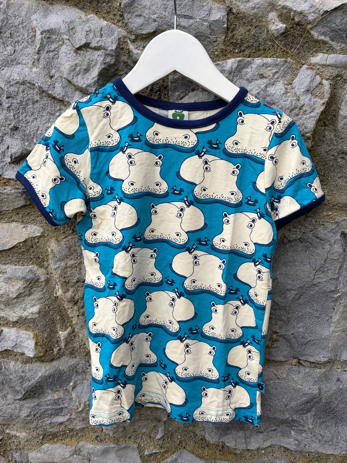 Hippos blue T-shirt 4-5y (104-110m)