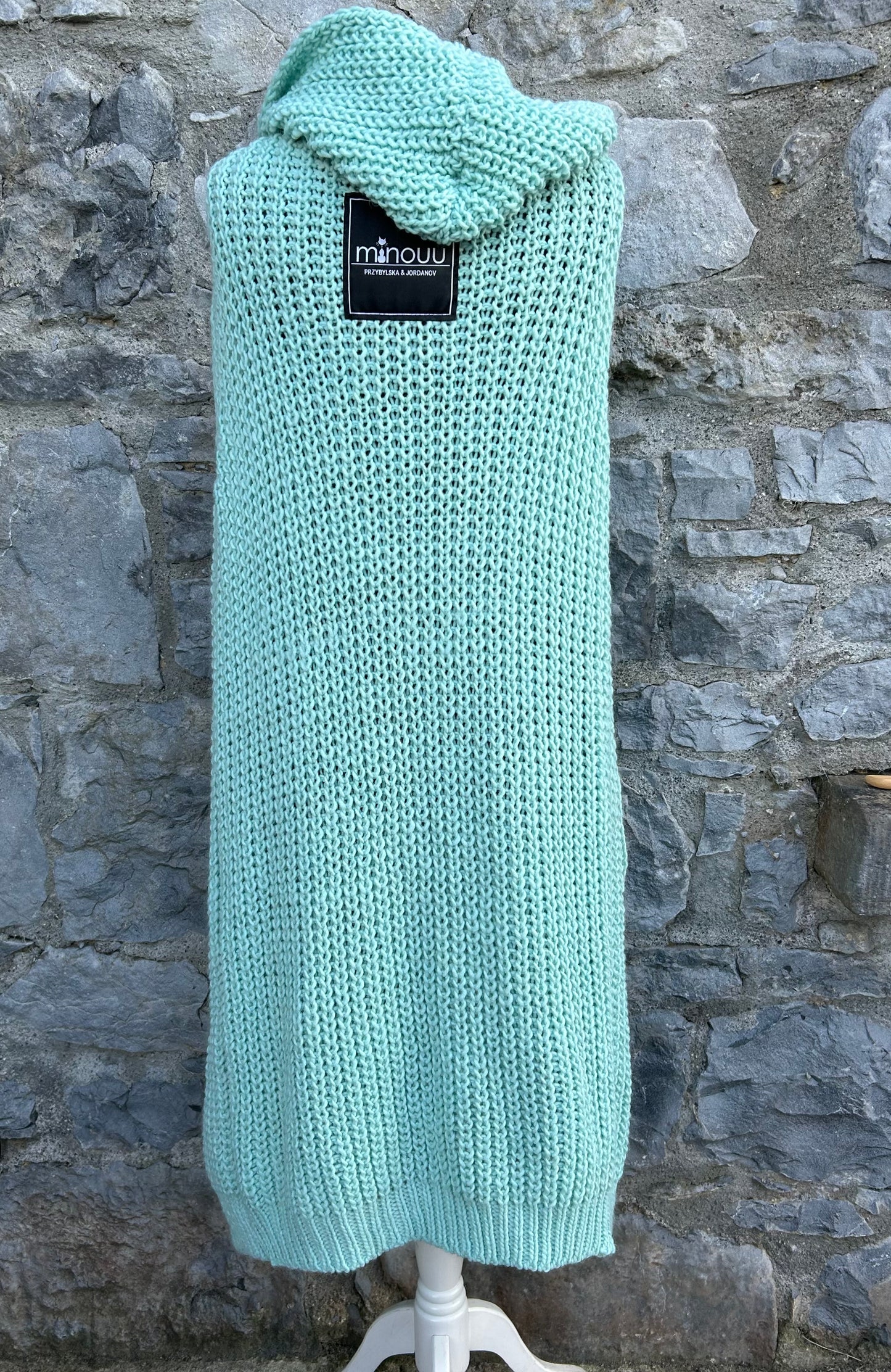 Mint knitted long gilet uk 12-14