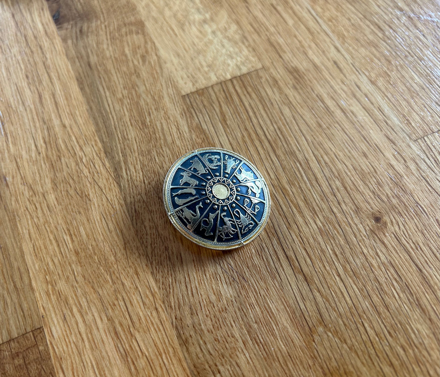 Zodiac circle brooch