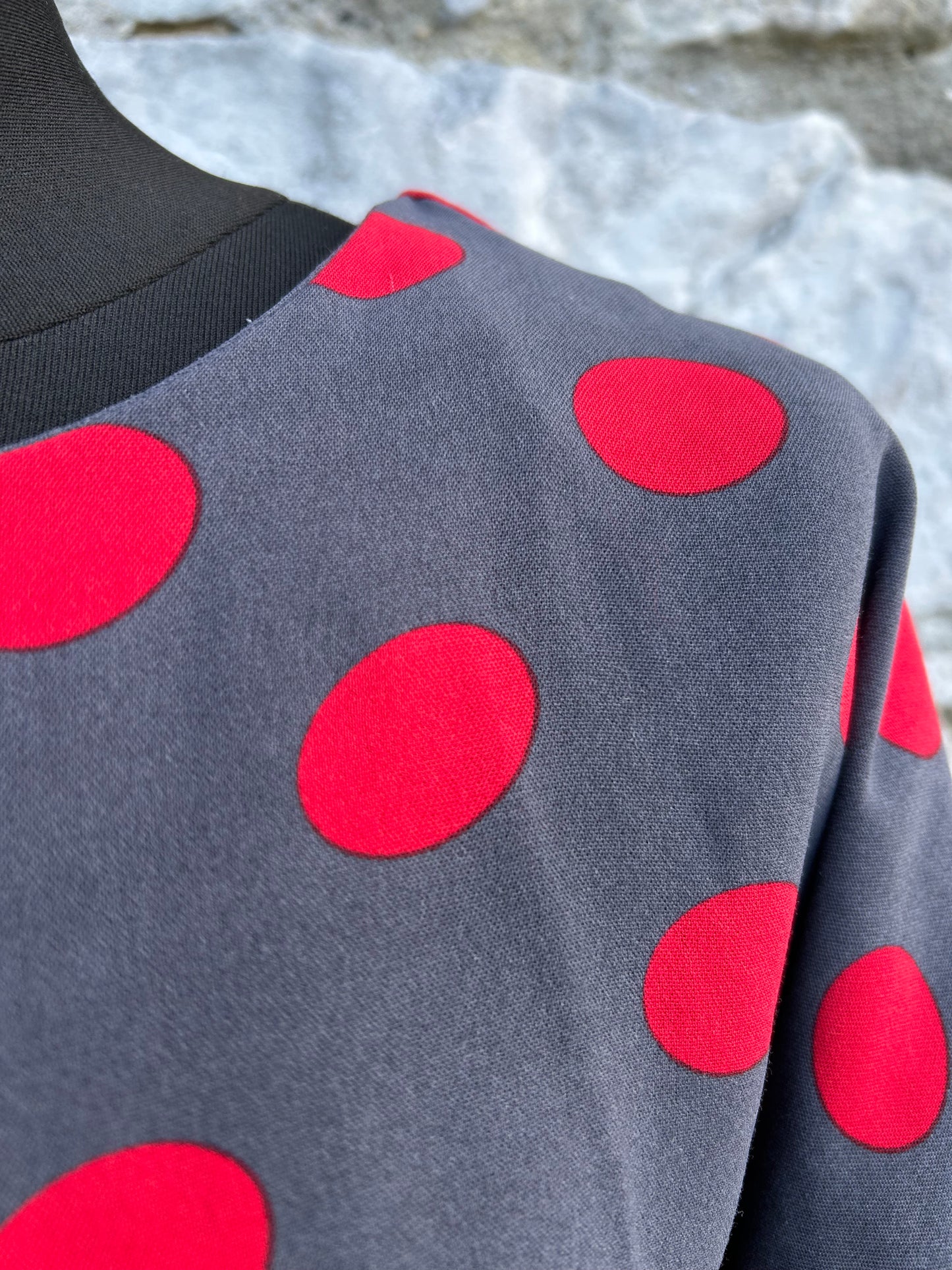 Red dots grey dress uk 10-12