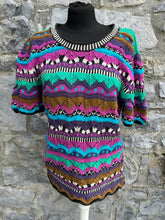 Load image into Gallery viewer, 90s colourful stripy knitted top uk 14
