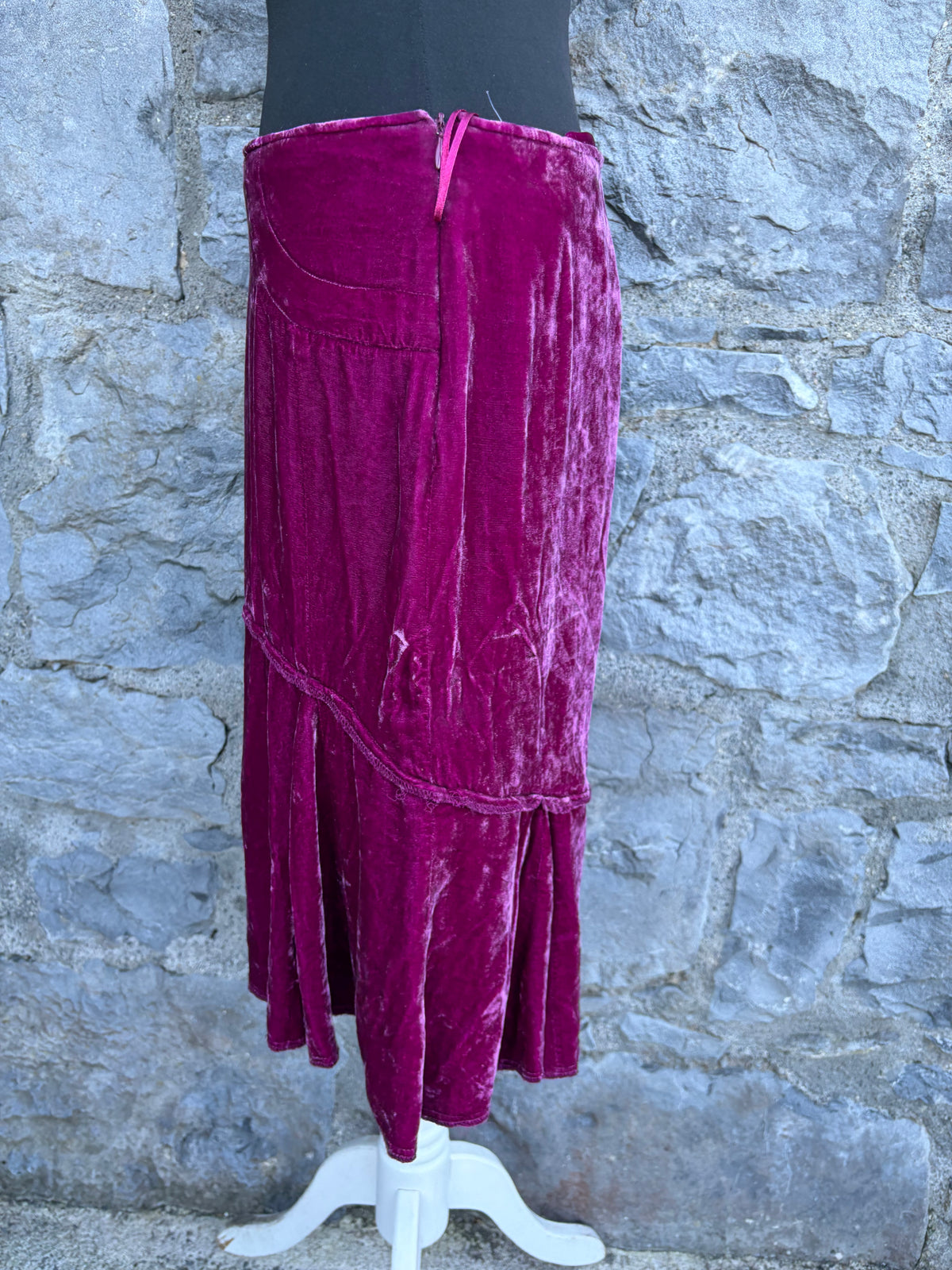 Y2K magenta velvet skirt uk 12